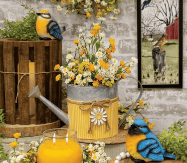 Galvanized Metal Watering Can w/Daisy Charm - The Fox Decor
